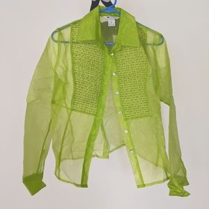 Vintage Lime Organza Blouse